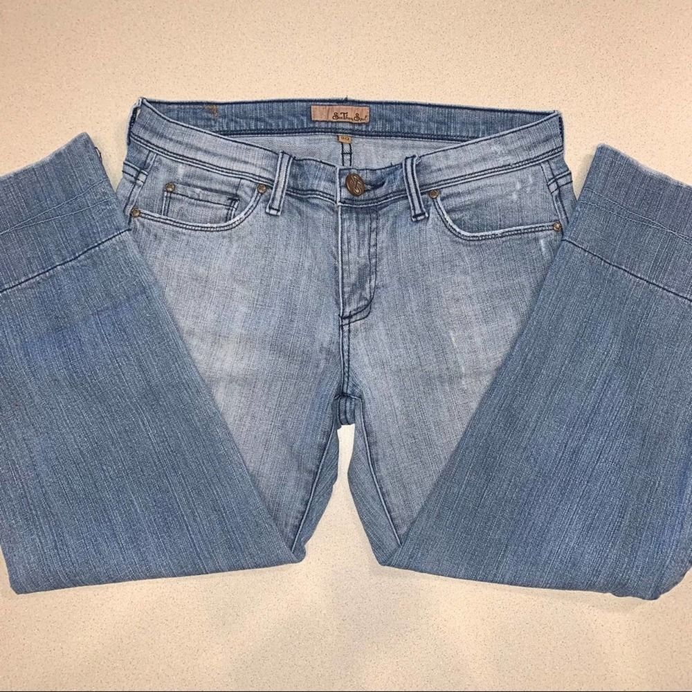 See Thru Soul Light Blue Ankle Jeans